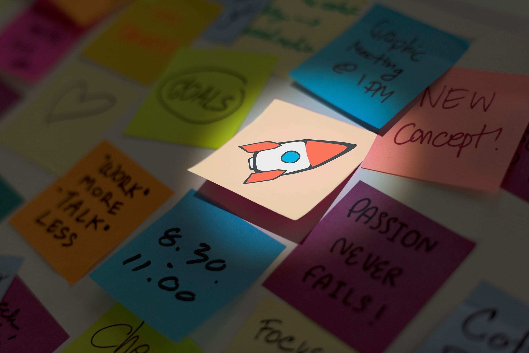 note-memo-papers-post-it-rocket-start-up-icon